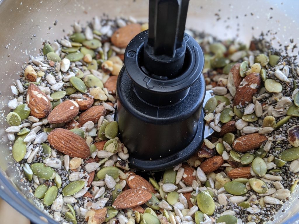 Using a food processor to breakdown the nuts