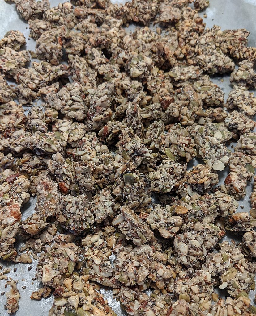 Baked and finished granola bites 